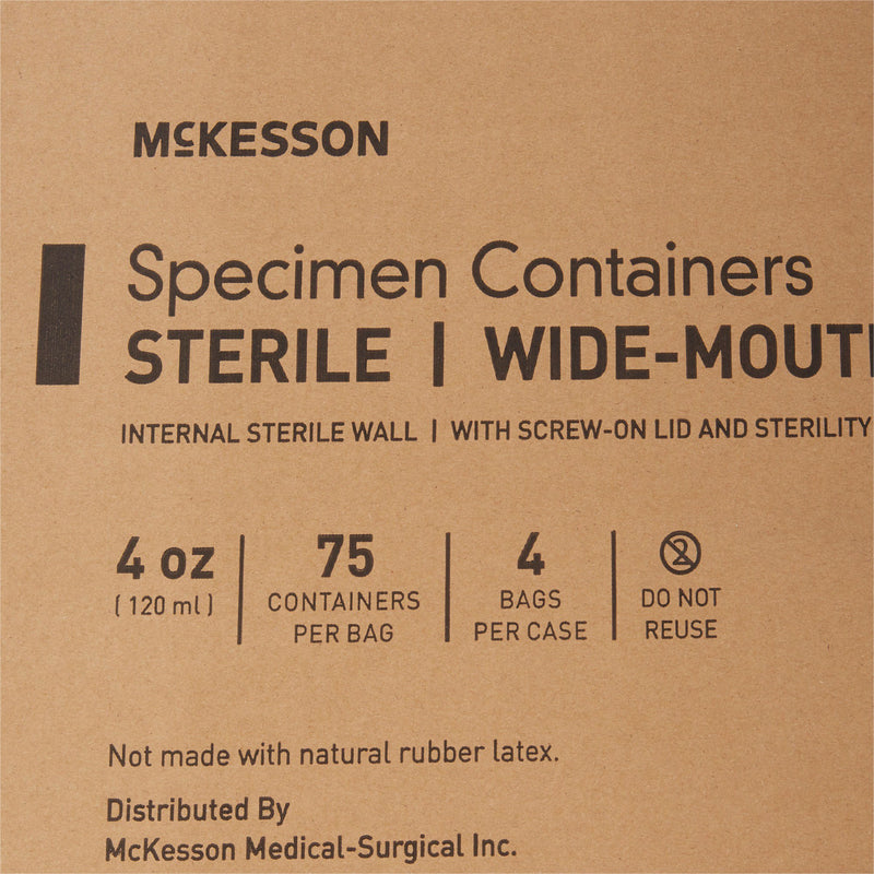 McKesson Specimen Container for Pneumatic Tube Systems 120 mL (4 oz.) Screw Cap Sterile (503927_EA) 1/EA