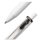 uniball® uniONE Gel Pen, Retractable, Medium 0.7 mm, Black Ink, White/Black Barrel, Dozen (UBC70362) 1 Dozen