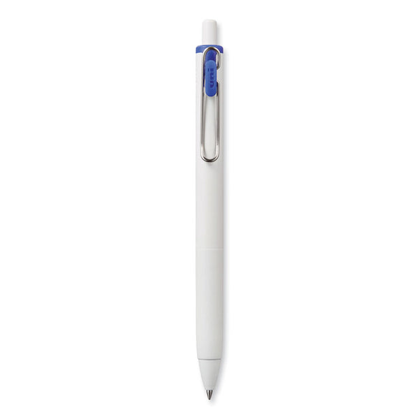 uniball® uniONE Gel Pen, Retractable, Medium 0.7 mm, Blue Ink, White/Blue Barrel, Dozen (UBC70363) 1 Dozen