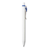 uniball® uniONE Gel Pen, Retractable, Medium 0.7 mm, Blue Ink, White/Blue Barrel, Dozen (UBC70363) 1 Dozen