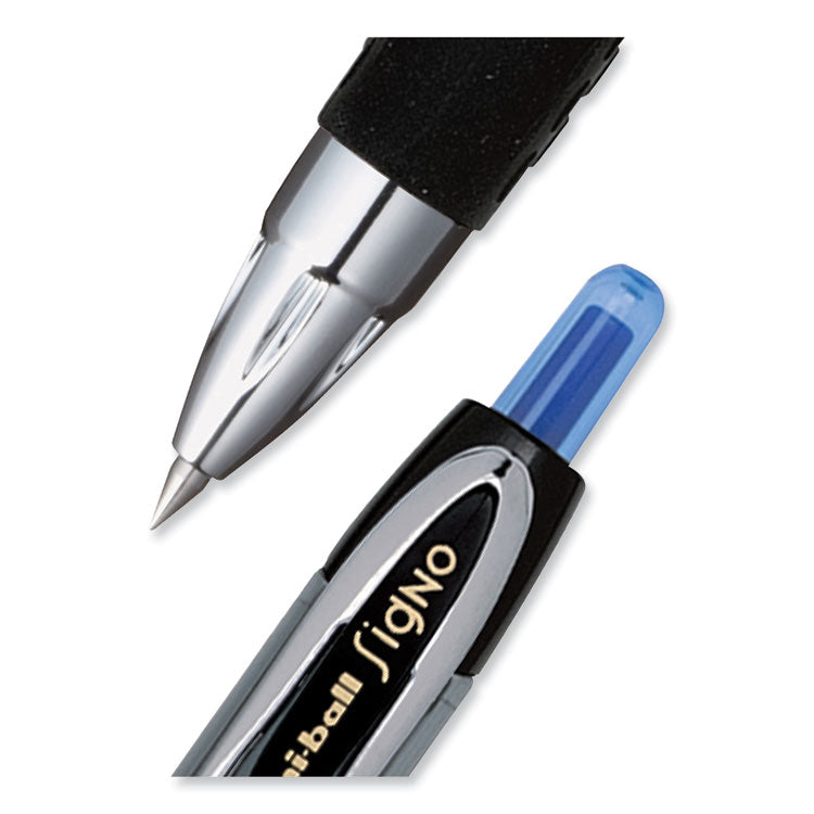 uniball® 207 Signo Gel Ultra Micro Gel Pen, Retractable, Extra-Fine 0.38 mm, Blue Ink, Clear/Black Barrel (UBC1790923) 1 Dozen