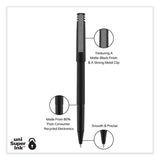 uniball&trade; Stick Roller Ball Pen, Micro 0.5mm, Black Ink, Black Matte Barrel, 36/Pack (UBC1921065) Box of 36