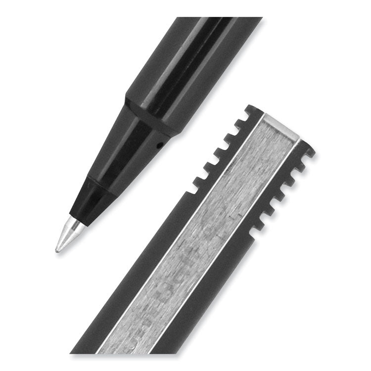 uniball&trade; Stick Roller Ball Pen, Micro 0.5mm, Black Ink, Black Matte Barrel, 36/Pack (UBC1921065) Box of 36