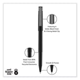 uniball® Roller Ball Pen, Stick, Extra-Fine 0.5 mm, Black Ink, Black Barrel, 72/Pack (UBC2013565) Pack of 72