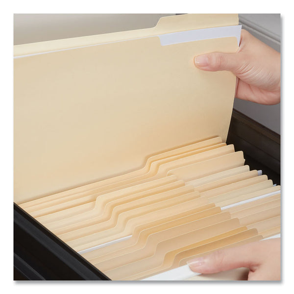 Universal® Top Tab File Folders, 1/3-Cut Tabs: Assorted, Letter Size, 0.75" Expansion, Manila, 50/Box (UNV18104)