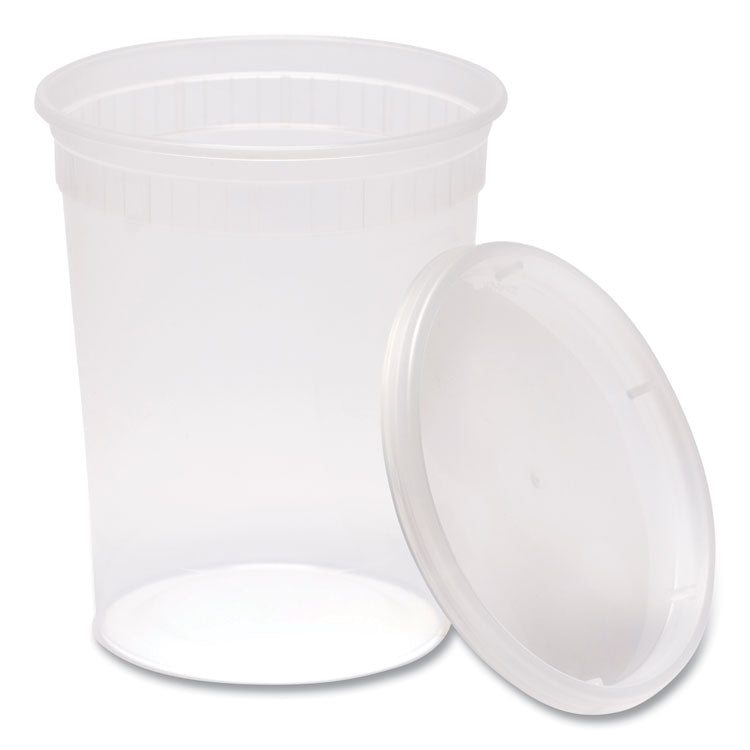 GEN Plastic Deli Container with Lid, 32 oz, Clear, Plastic, 240/Carton (GENDELI32OZ)