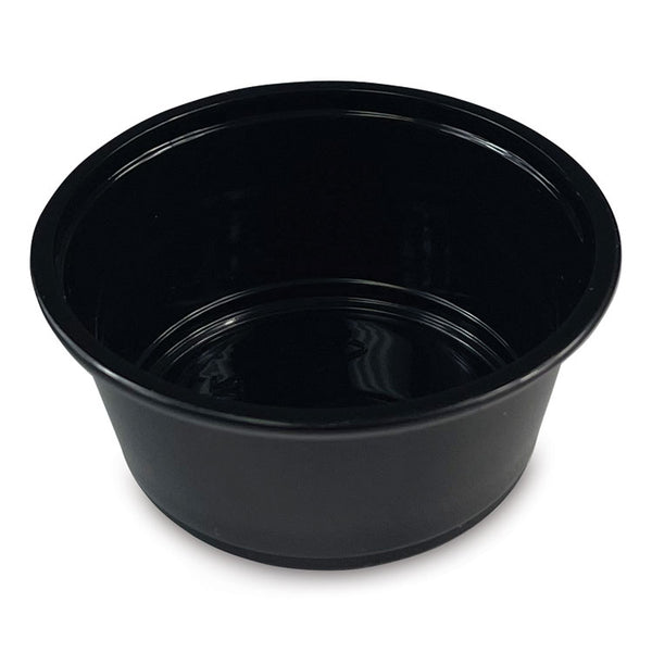 Boardwalk® Souffle/Portion Cups, 3.25 oz, Polypropylene, Black, 2,500/Carton (BWKPRTN325BL)