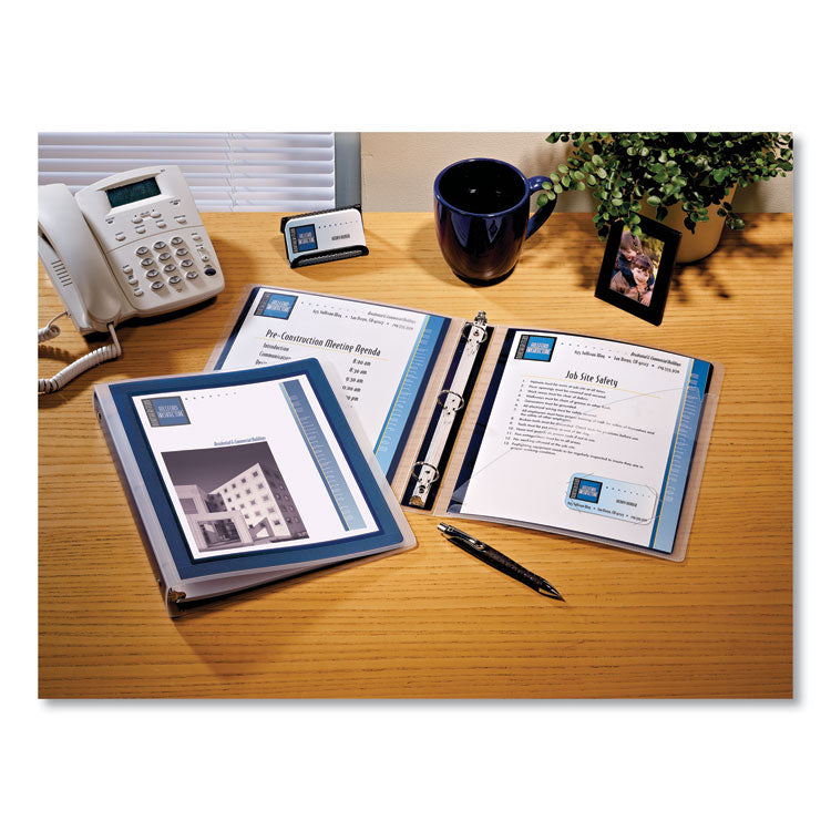 Avery® Flexi-View Binder with Round Rings, 3 Rings, 1.5" Capacity, 11 x 8.5, Navy Blue (AVE17638)