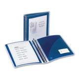 Avery® Flexi-View Binder with Round Rings, 3 Rings, 1.5" Capacity, 11 x 8.5, Navy Blue (AVE17638)