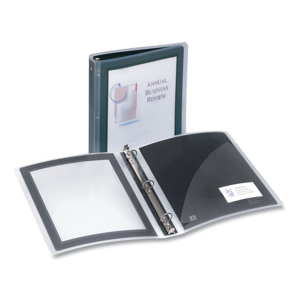 Avery® Flexi-View Binder with Round Rings, 3 Rings, 1.5" Capacity, 11 x 8.5, Black (AVE17637)