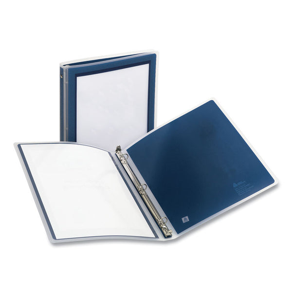 Avery® Flexi-View Binder with Round Rings, 3 Rings, 0.5" Capacity, 11 x 8.5, Navy Blue (AVE15766)