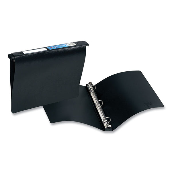 Avery® Hanging Storage Flexible Non-View Binder with Round Rings, 3 Rings, 1" Capacity, 11 x 8.5, Black (AVE14801)