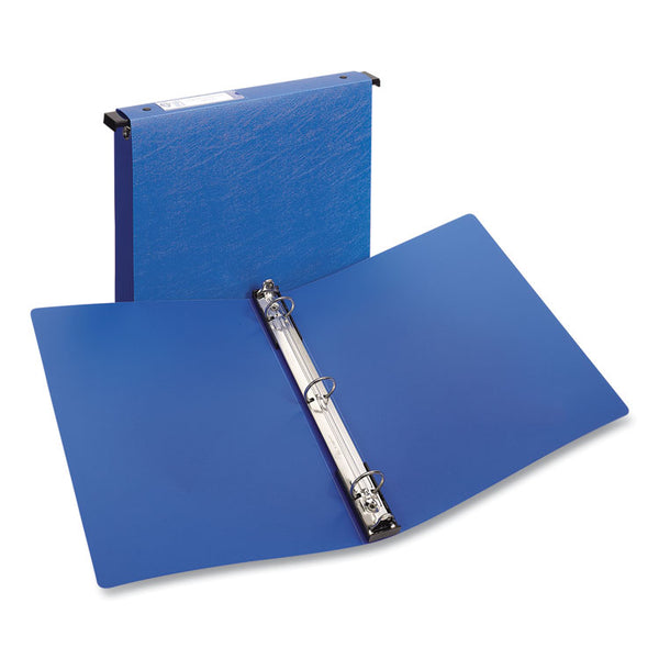 Avery® Hanging Storage Flexible Non-View Binder with Round Rings, 3 Rings, 1" Capacity, 11 x 8.5, Blue (AVE14800)