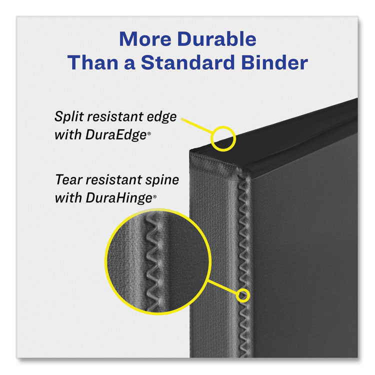 Avery® Heavy-Duty Non Stick View Binder with DuraHinge and Slant Rings, 3 Rings, 3" Capacity, 11 x 8.5, Black, (5600) (AVE05600)