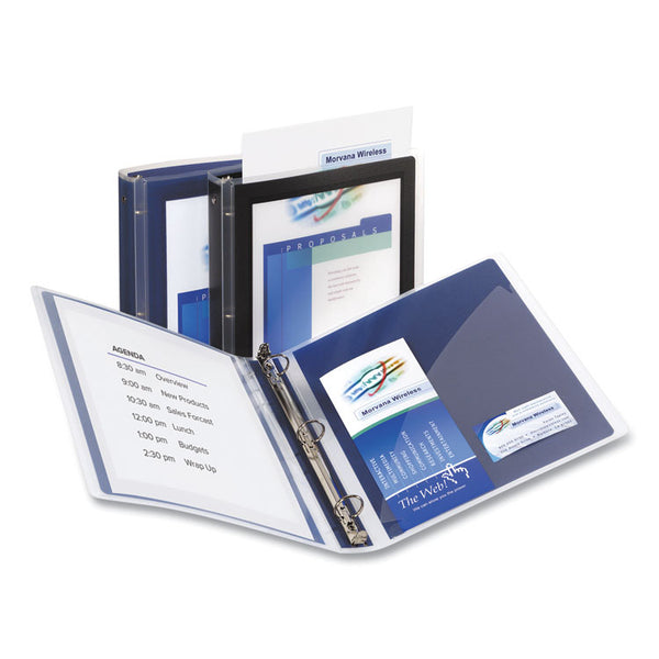 Avery® Flexi-View Binder with Round Rings, 3 Rings, 1" Capacity, 11 x 8.5, Black (AVE17686)