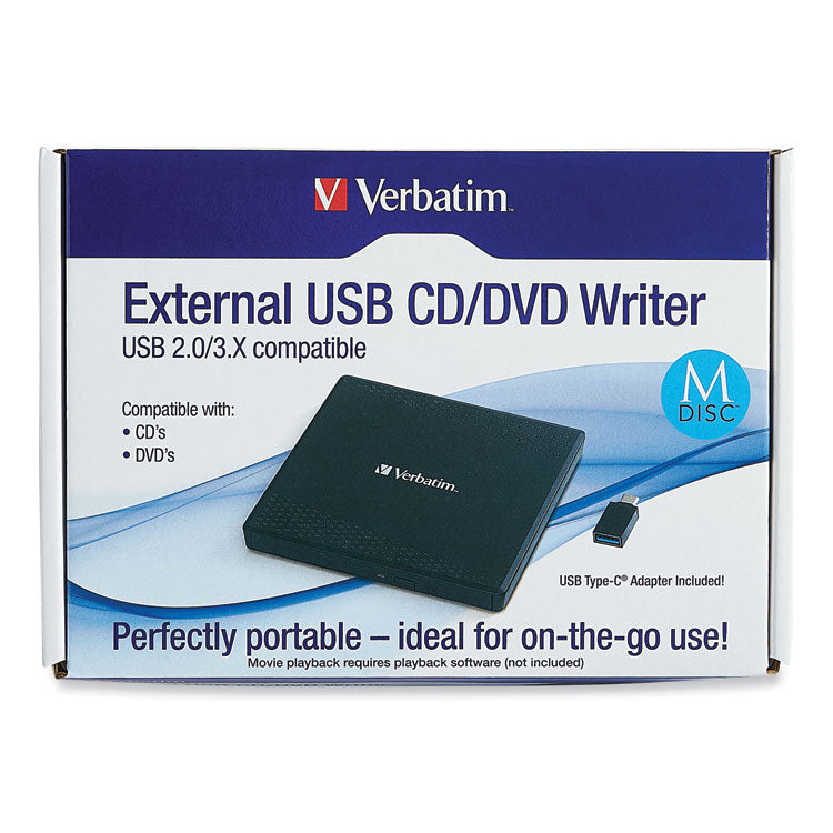 Verbatim® External Writer, 8X DVD Write Speed/24X CD Write Speed (VER71123)