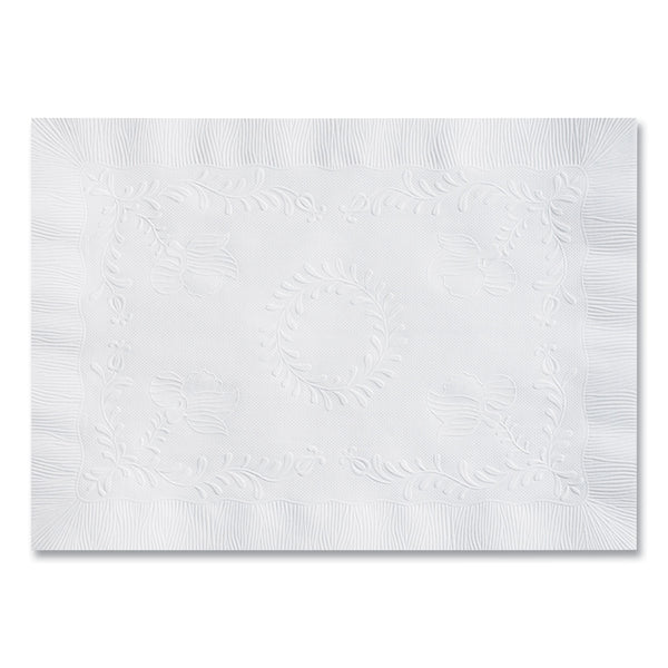 Anniversary Embossed Placemats, 10 x 14, White, 1,000/Carton (HFMPM30659) Case of 1000