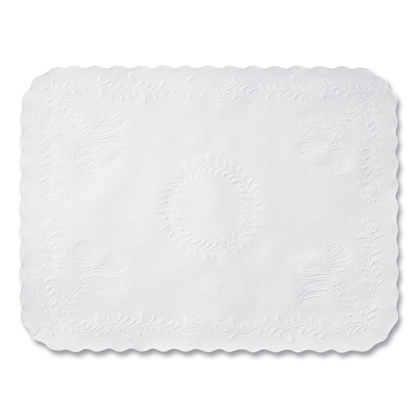 Anniversary Embossed Scalloped Edge Traymat, 14 x 19, White, 2,000/Carton (HFMTC8704462) Case of 2000