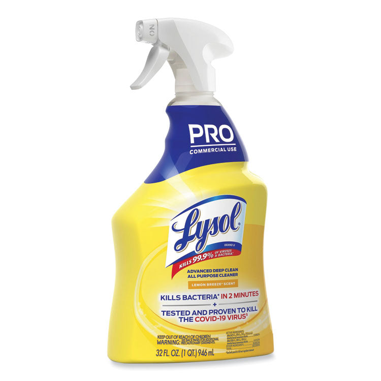 Professional LYSOL® Brand Advanced Deep Clean All Purpose Cleaner, Lemon Breeze, 32 oz Trigger Spray Bottle (RAC00351EA)