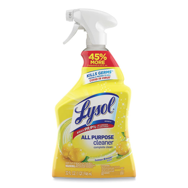 LYSOL® Brand Ready-to-Use All-Purpose Cleaner, Lemon Breeze, 32 oz Spray Bottle, 12/Carton (RAC75352CT)