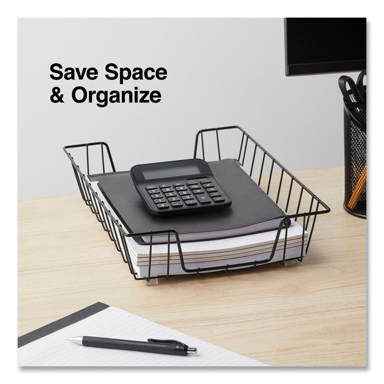 Universal® Wire Metal Letter Tray, 1 Section, Letter Size Files, 10" x 14.13" x 3", Black (UNV20071) Each