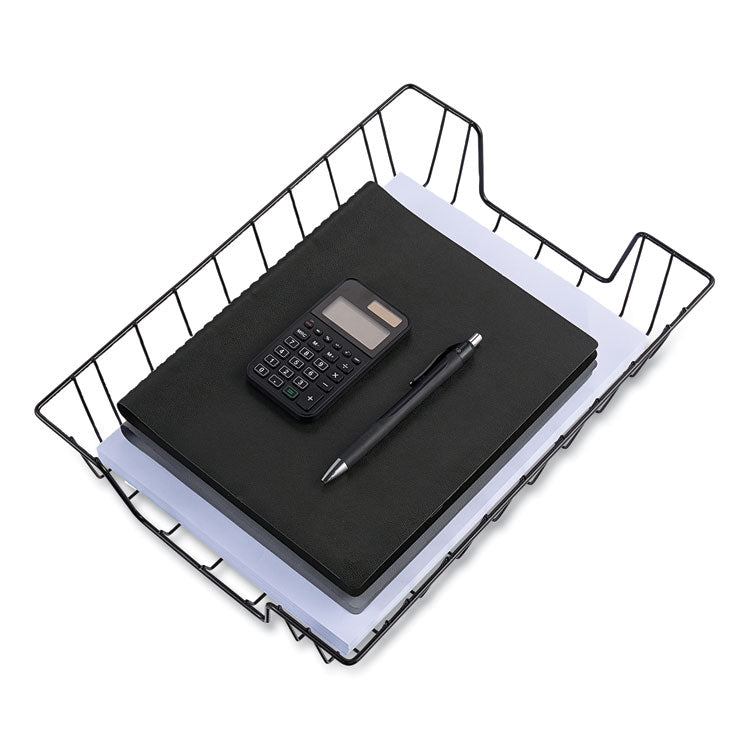 Universal® Wire Metal Letter Tray, 1 Section, Letter Size Files, 10" x 14.13" x 3", Black (UNV20071) Each