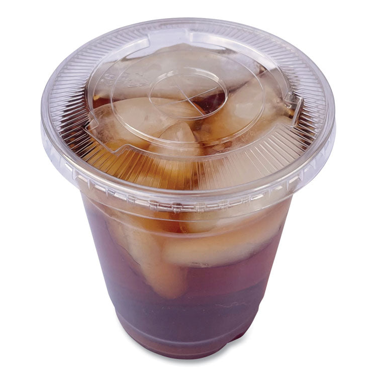 Boardwalk® Crystal-Clear Cold Cup Straw-Slot Lids, Fits 9 to 10 oz PET Cups, 1,000/Carton (BWKPET910STRAW) Case of 1000