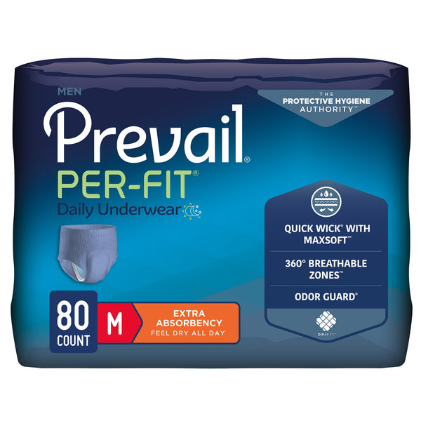 Prevail® Per-Fit® Male Adult Absorbent Underwear Pull On with Tear Away Seams Medium Disposable Heavy Absorbency (881919_BG) 20/BG