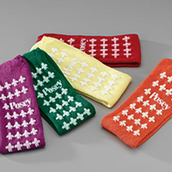 Posey® Slipper Socks Unisex Adult One Size Fits Most Double Tread Single Patient Use Purple (652001_PR) 1/PR