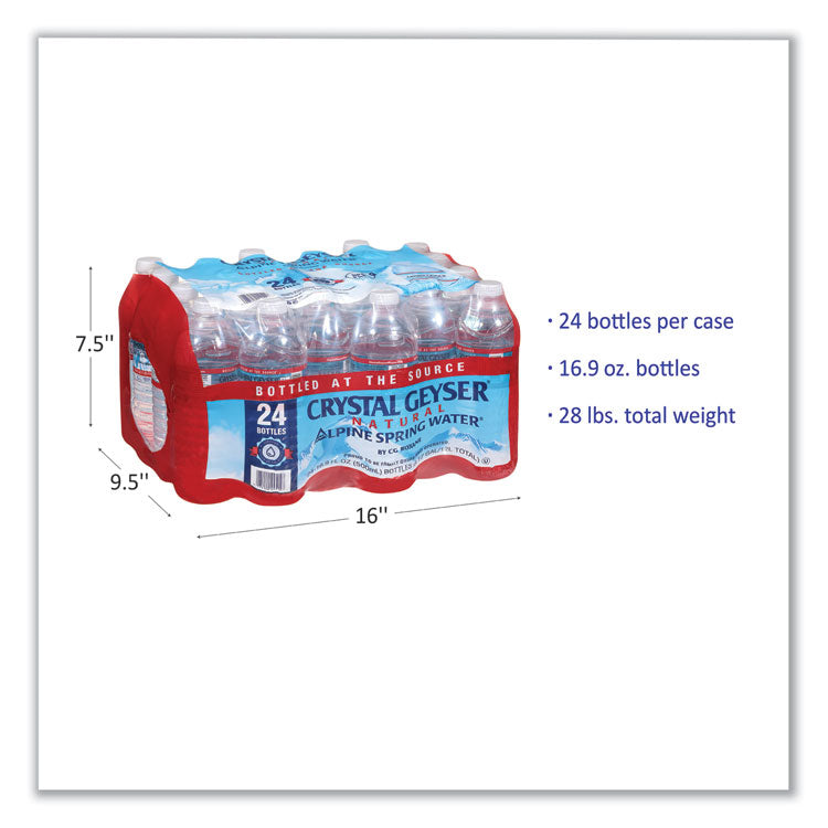 Crystal Geyser® Natural Alpine Spring Water, 16.9 oz Bottle, 24/Carton (CGW24514CTDEP)