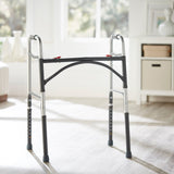 McKesson Bariatric Dual Release Folding Walker Adjustable Height Steel Frame 500 lbs. Weight Capacity 32-1/2 to 39 Inch Height (1065262_CS) 2/CS