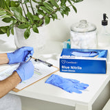 CareStock™ Exam Glove Medium NonSterile Nitrile Standard Cuff Length Textured Fingertips Blue Chemo Tested (1230897_CS) 2000/CS