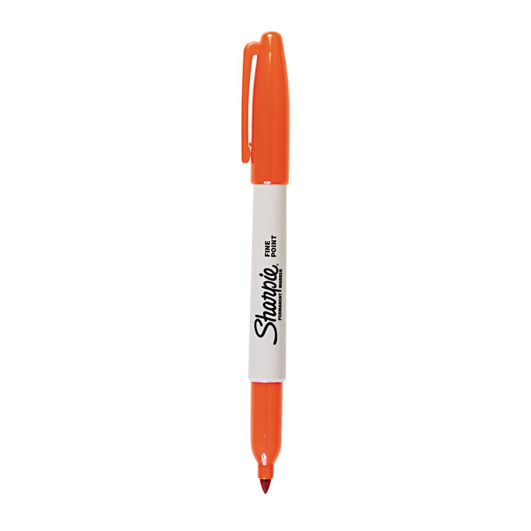 Sharpie® Fine Tip Permanent Marker, Fine Bullet Tip, Orange, Dozen (SAN30006) 1 Dozen