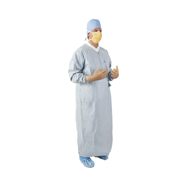 Aero Chrome Surgical Gown with Towel Large Silver Sterile AAMI Level 4 Disposable (1059355_CS) 32/CS