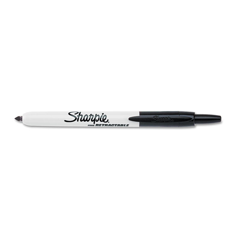 Retractable Permanent Marker, Fine Bullet Tip, Black, Dozen (SAN32701) 1 Dozen
