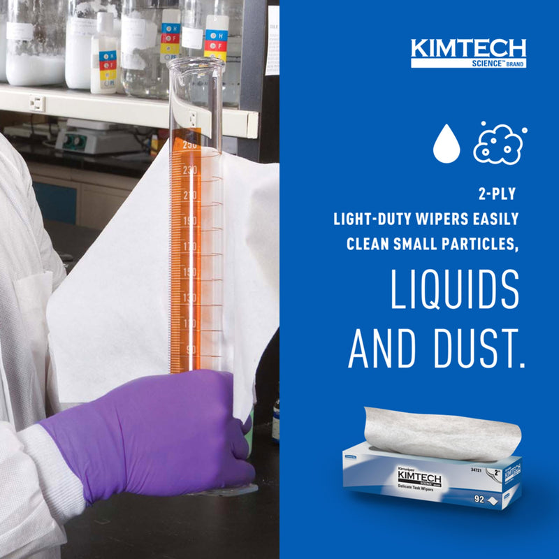 Kimtech Science Kimwipes Delicate Task Wipe Light Duty 90 Count Box 14-7/10 X 16-3/5 Inch NonSterile Disposable (52386_CS) 15/CS