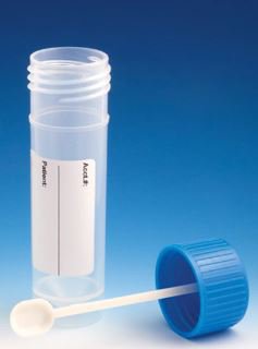 Globe Scientific Stool Specimen Container 30 mL (1 oz.) Screw Cap with Sampling Device Patient Information NonSterile (1217932_CS) 500/CS