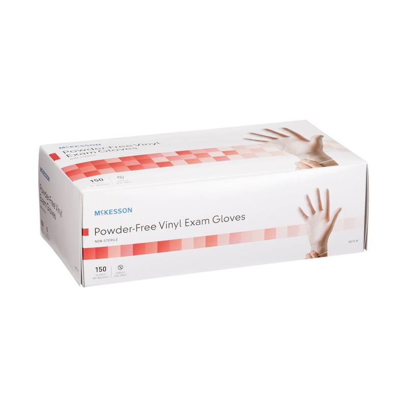 McKesson Exam Glove X-Small NonSterile Vinyl Standard Cuff Length Smooth Clear Not Rated (832680_CS) 1500/CS