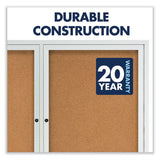 Quartet® Enclosed Indoor Cork Bulletin Board with Two Hinged Doors, 48 x 36, Tan Surface, Silver Aluminum Frame (QRT2364) Each