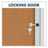 Quartet® Enclosed Indoor Cork Bulletin Board with One Hinged Door, 24 x 36, Tan Surface, Silver Aluminum Frame (QRT2363) Each