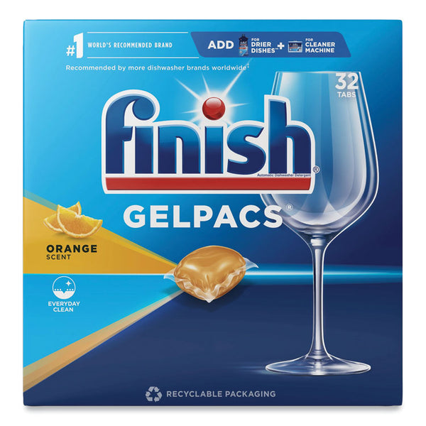 FINISH® Dish Detergent Gelpacs, Orange Scent, 32/Box (RAC81053) Each