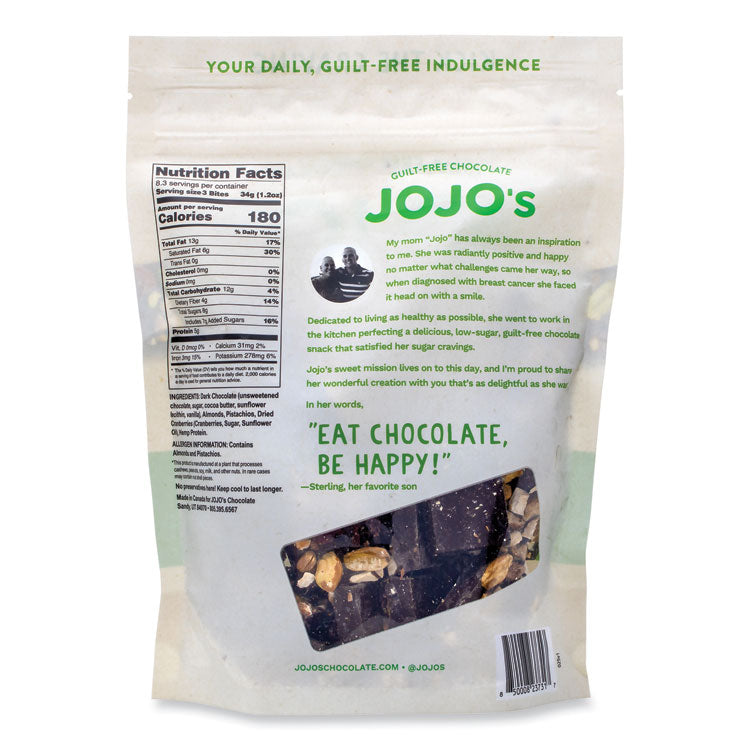 JOJO's Chocolate Original Dark Chocolate Bites, 10 oz Bag, Ships in 1-3 Business Days (GRR22002039) Each