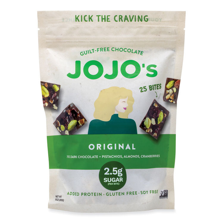 JOJO's Chocolate Original Dark Chocolate Bites, 10 oz Bag, Ships in 1-3 Business Days (GRR22002039) Each