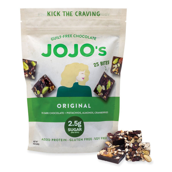 JOJO's Chocolate Original Dark Chocolate Bites, 10 oz Bag, Ships in 1-3 Business Days (GRR22002039)
