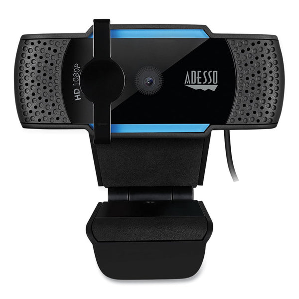 Adesso CyberTrack H5 1080P HD USB AutoFocus Webcam with Microphone, 1920 Pixels x 1080 Pixels, 2.1 Mpixels, Black (ADECYBERTRACKH5) Each