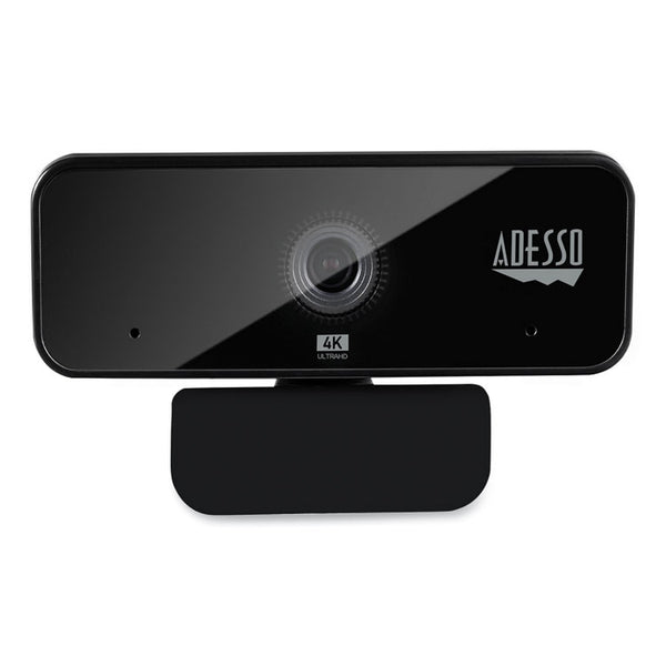 Adesso CyberTrack H6 4K USB Fixed Focus Webcam with Microphone, 3840 Pixels x 2160 Pixels, 8 Mpixels, Black (ADECYBERTRACKH6) Each