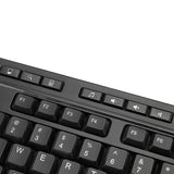 Adesso WKB-1320CB Antimicrobial Wireless Desktop Keyboard and Mouse, 2.4 GHz Frequency/30 ft Wireless Range, Black (ADEWKB1320CB) Each