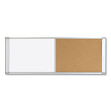 MasterVision® Combo Cubicle Workstation Dry Erase/Cork Board, 36 x 18, Tan/White Surface, Aluminum Frame (BVCXA10003700)