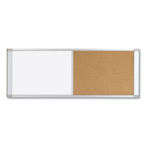 MasterVision® Combo Cubicle Workstation Dry Erase/Cork Board, 36 x 18, Tan/White Surface, Aluminum Frame (BVCXA10003700) Each