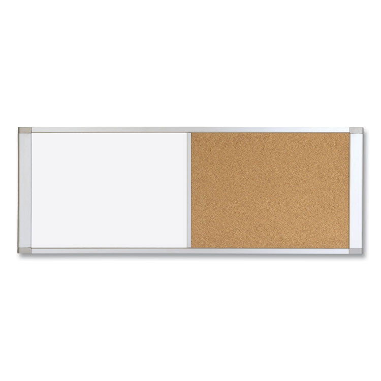 MasterVision® Combo Cubicle Workstation Dry Erase/Cork Board, 36 x 18, Tan/White Surface, Aluminum Frame (BVCXA10003700)